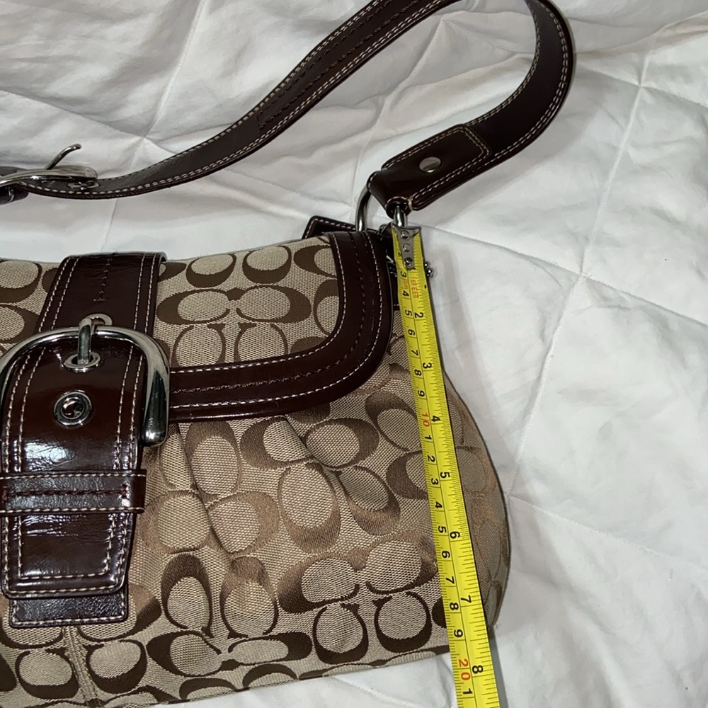 Coach Signature Canvas Shoulder Bag in Khaki/Brown - Picture 9 of 16